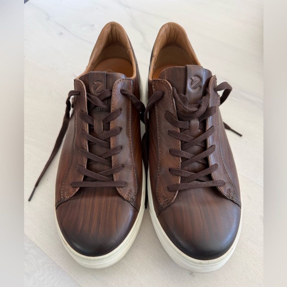 Ecco Soft 7 Leather Sneakers Brown
